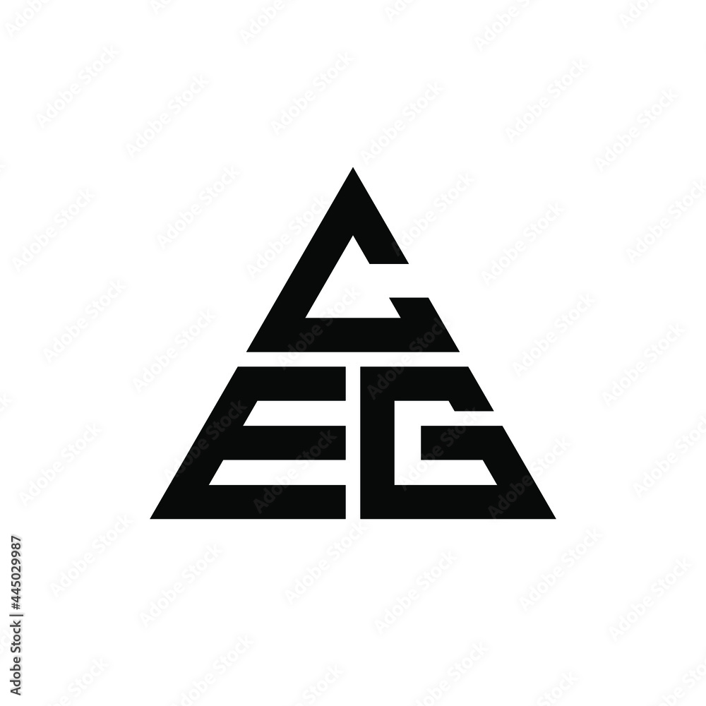 CEG triangle letter logo design with triangle shape. CEG triangle logo design monogram. CEG triangle vector logo template with red color. CEG triangular logo Simple, Elegant, and Luxurious Logo. CEG  - obrazy, fototapety, plakaty 