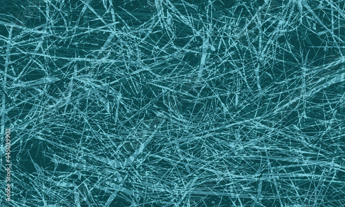 Texture of ice, cracked glass. Dark blue color. Web. Abstract rectangular background for big sales banner. Vector black and white illustration. Basis, template, substrate for any decor, text, logo. 