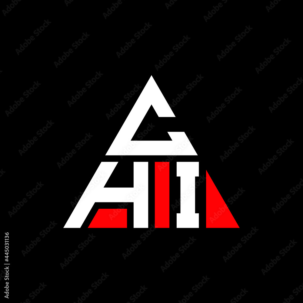CHI triangle letter logo design with triangle shape. CHI triangle logo