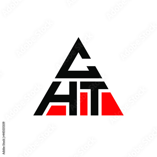 CHT triangle letter logo design with triangle shape. CHT triangle logo design monogram. CHT triangle vector logo template with red color. CHT triangular logo Simple  Elegant  and Luxurious Logo. CHT  