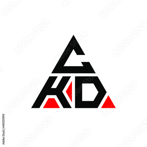 CKD triangle letter logo design with triangle shape. CKD triangle logo design monogram. CKD triangle vector logo template with red color. CKD triangular logo Simple, Elegant, and Luxurious Logo. CKD 
