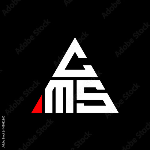 CMS triangle letter logo design with triangle shape. CMS triangle logo design monogram. CMS triangle vector logo template with red color. CMS triangular logo Simple, Elegant, and Luxurious Logo. CMS 