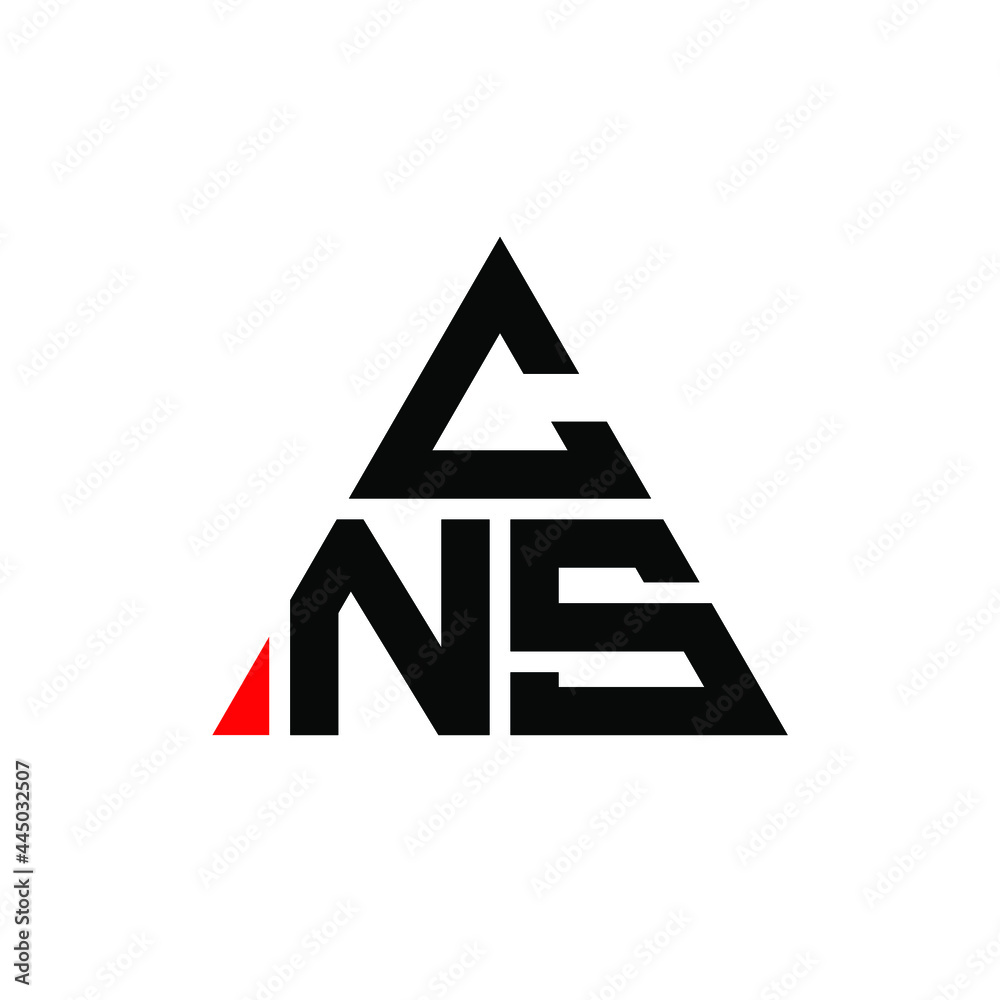 CNS triangle letter logo design with triangle shape. CNS triangle logo