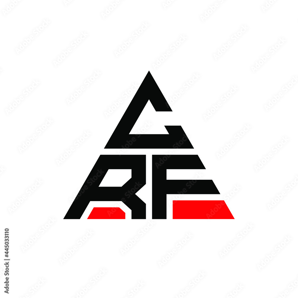 CRF triangle letter logo design with triangle shape. CRF triangle logo