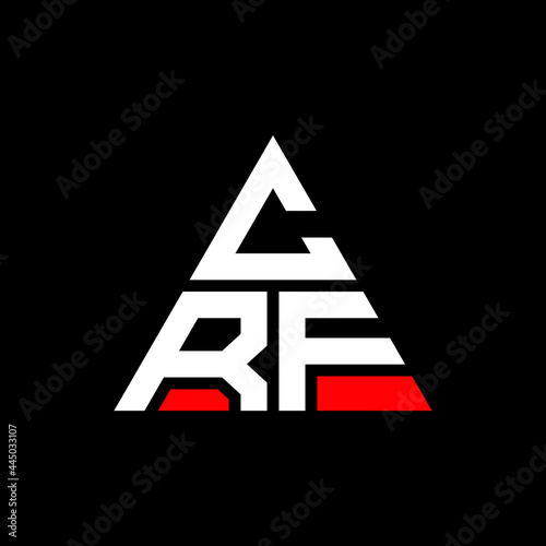 CRF triangle letter logo design with triangle shape. CRF triangle logo design monogram. CRF triangle vector logo template with red color. CRF triangular logo Simple, Elegant, and Luxurious Logo. CRF 