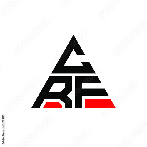 CRF triangle letter logo design with triangle shape. CRF triangle logo design monogram. CRF triangle vector logo template with red color. CRF triangular logo Simple, Elegant, and Luxurious Logo. CRF 