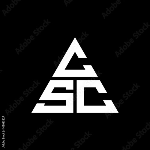 CSC triangle letter logo design with triangle shape. CSC triangle logo design monogram. CSC triangle vector logo template with red color. CSC triangular logo Simple, Elegant, and Luxurious Logo. CSC  photo