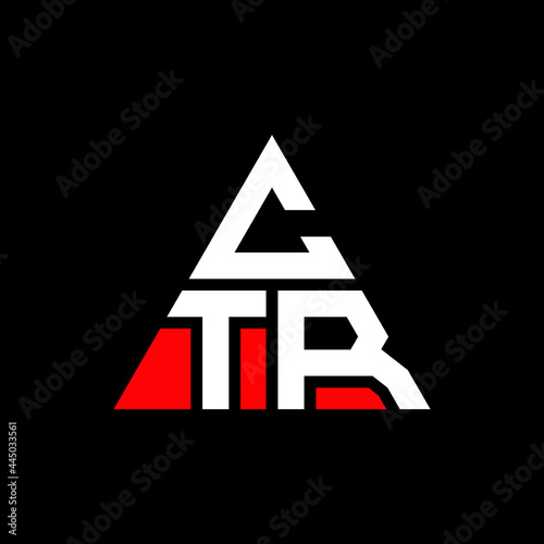 CTR triangle letter logo design with triangle shape. CTR triangle logo design monogram. CTR triangle vector logo template with red color. CTR triangular logo Simple, Elegant, and Luxurious Logo. CTR 