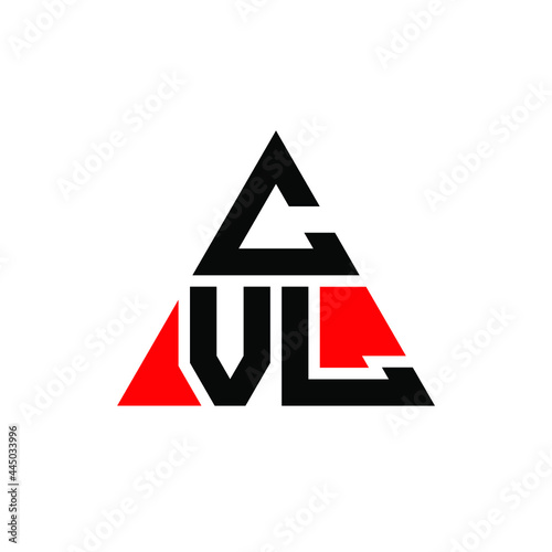 CVL triangle letter logo design with triangle shape. CVL triangle logo design monogram. CVL triangle vector logo template with red color. CVL triangular logo Simple  Elegant  and Luxurious Logo. CVL 