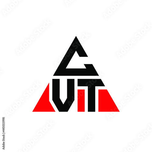 CVT triangle letter logo design with triangle shape. CVT triangle logo design monogram. CVT triangle vector logo template with red color. CVT triangular logo Simple  Elegant  and Luxurious Logo. CVT 
