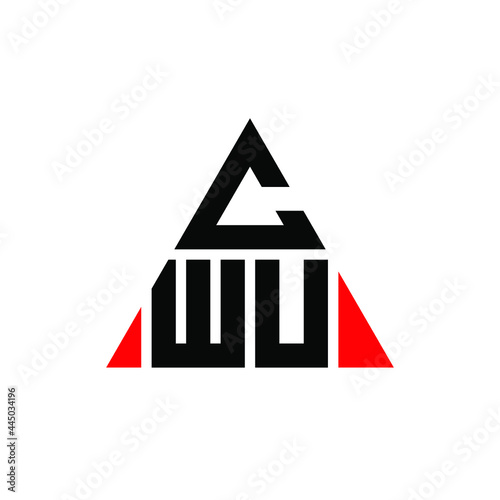CWU triangle letter logo design with triangle shape. CWU triangle logo design monogram. CWU triangle vector logo template with red color. CWU triangular logo Simple, Elegant, and Luxurious Logo. CWU 