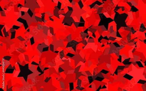 Dark Red vector backdrop with small and big stars.