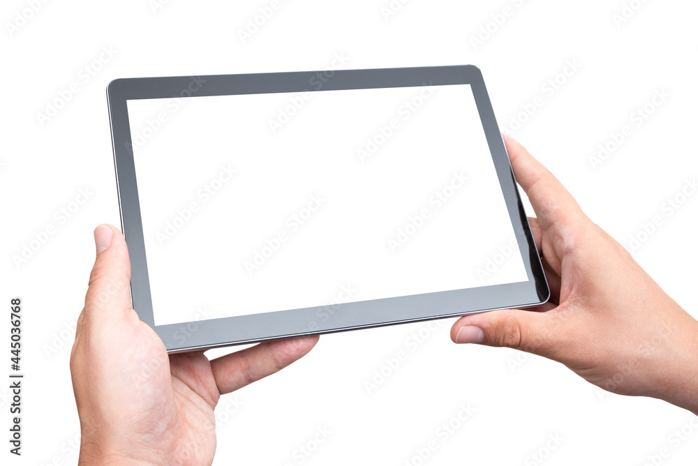 Tablet with blank screen, app mockup
