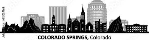 COLORADO Springs Colorado USA City Skyline Vector
