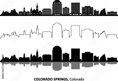 COLORADO Springs Colorado USA City Skyline Vector
