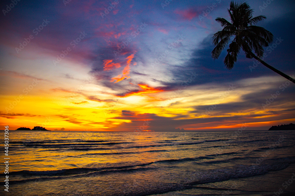 Klong Prao Beach during Sunset in koh Chang, Trat, Thailand