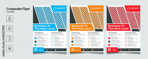 Corporate Business flyer template vector design, Business Flyer Template Geometric shape used for business poster layout, IT Company flyer, corporate banners, and leaflets.