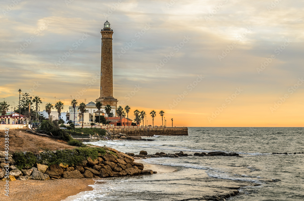 Chipiona lighthouse on the coast of Cadiz.
