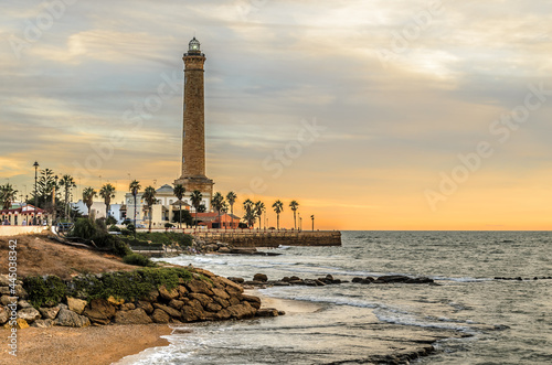 Chipiona lighthouse on the coast of Cadiz.