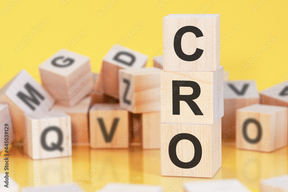 acronym CRO from wooden blocks with letters, concept acronym CRO from wooden blocks with letters, concept