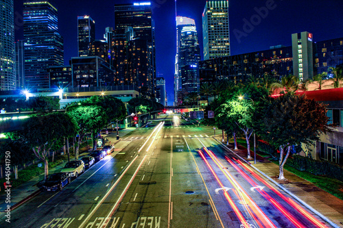 Downtown Los Angeles night skyline