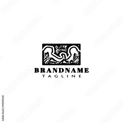 arm wrestling logo cartoon icon design template vector cute