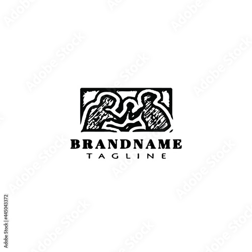 arm wrestling logo cartoon icon design template vector illustration