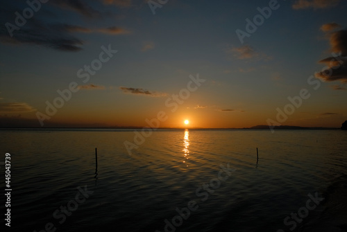 A beautiful sunset on the sea