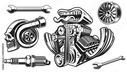 A vector clip art for a hot rod theme