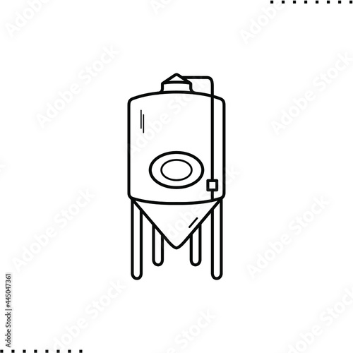 Craft beer fermenter,  craft brewery icon in outline