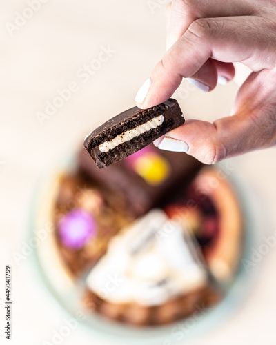 galleta de chocolate con crema