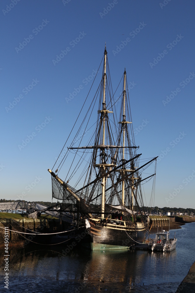 Salem Maritime National Historic Site, Salem, Massachusetts with the tall-ship Friendship of Salem . Salem Maritime National Historic Site, Salem, Massachusetts with the tall-ship Friendship of Salem .