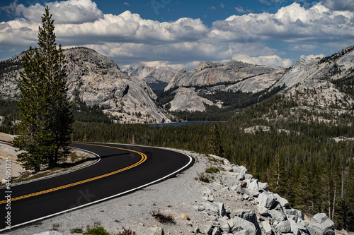 Tioga Pass Road through Olmsted Point near Tuolumne Valley photo