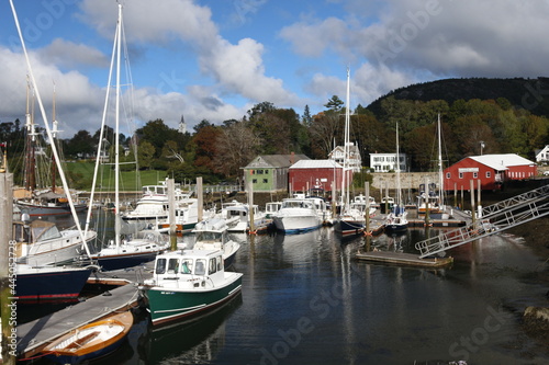 Boats in the harbor at Camden, Maine