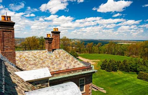 Panoramic view from the Crane Grand House toward Ipswich Bay in Essex County, Massachusetts photo