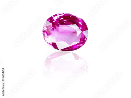 pink sapphire isolated on white background