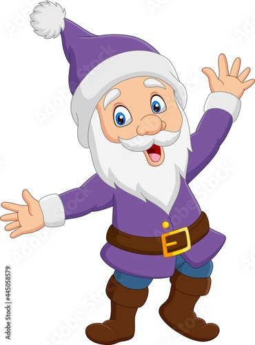 Cartoon happy waving hand