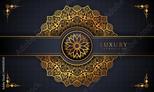 Luxury mandala background with golden arabesque pattern Arabic Islamic east style. Decorative mandala for print, poster, cover, brochure, flyer, banner, and your desired ideas. Mandala for Henna.