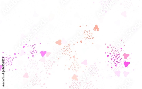 Light Pink  Yellow vector texture with abstract forms.