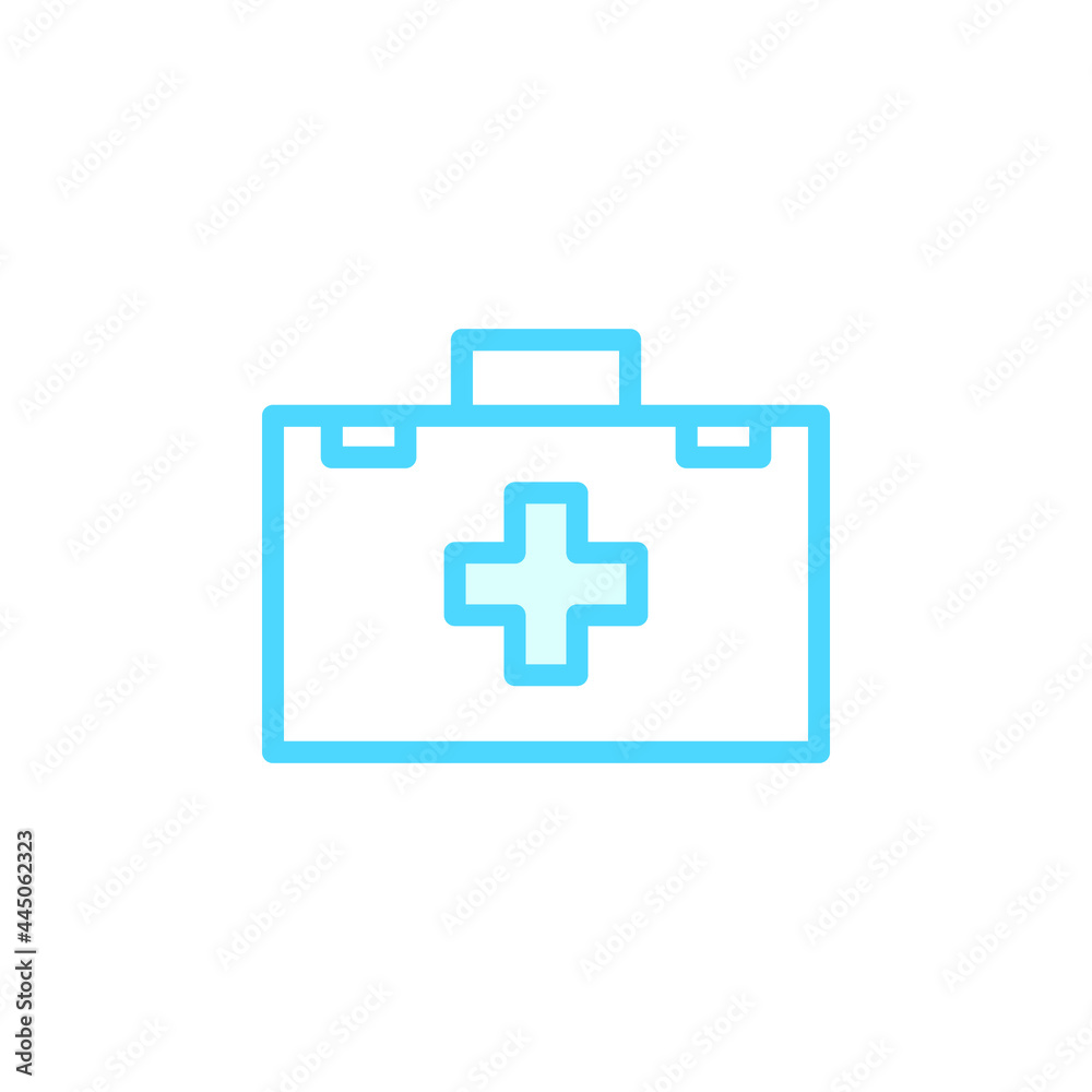 Obraz premium Illustration Vector graphic of medical kit bag icon. Fit for emergency, help, first aid etc.
