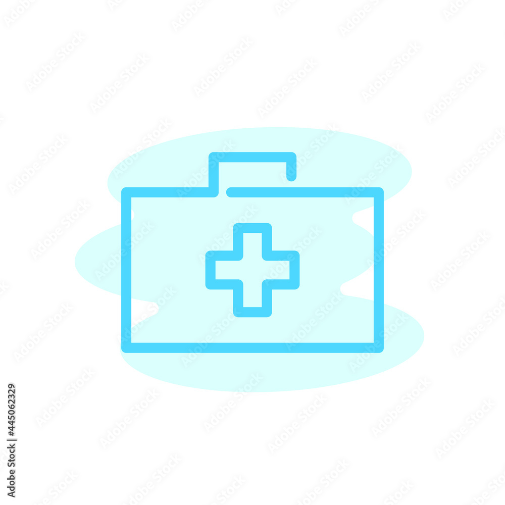Obraz premium Illustration Vector graphic of medical kit bag icon. Fit for emergency, help, first aid etc.