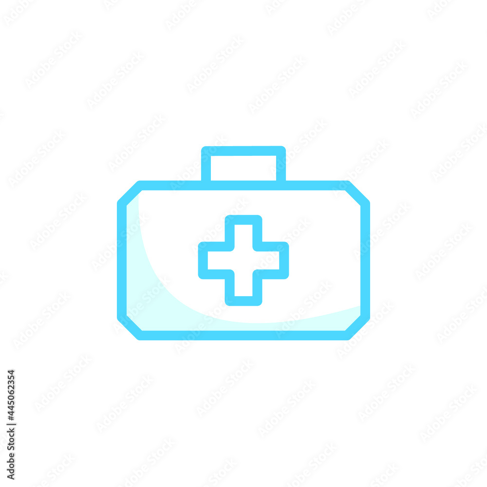 Obraz premium Illustration Vector graphic of medical kit bag icon. Fit for emergency, help, first aid etc.