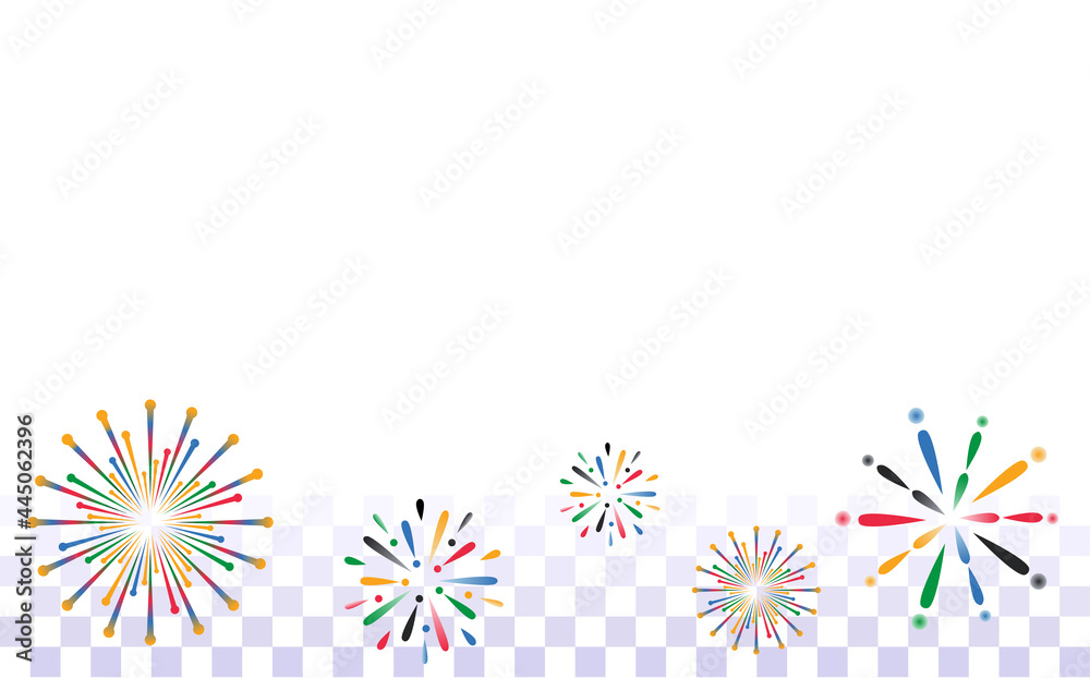 市松模様とオリンピックカラーの花火のベクターイラスト Vektornyj Obekt Stock Adobe Stock
