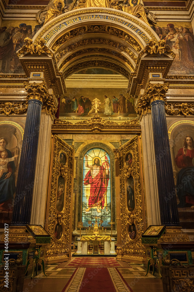 Interior of Saint Isaac's Cathedral, Saint Petersburg, Russia