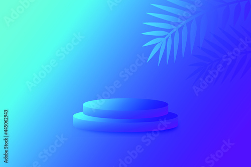 Minimalistic realistic 3d abstract background image of an empty podium to showcase cosmetics