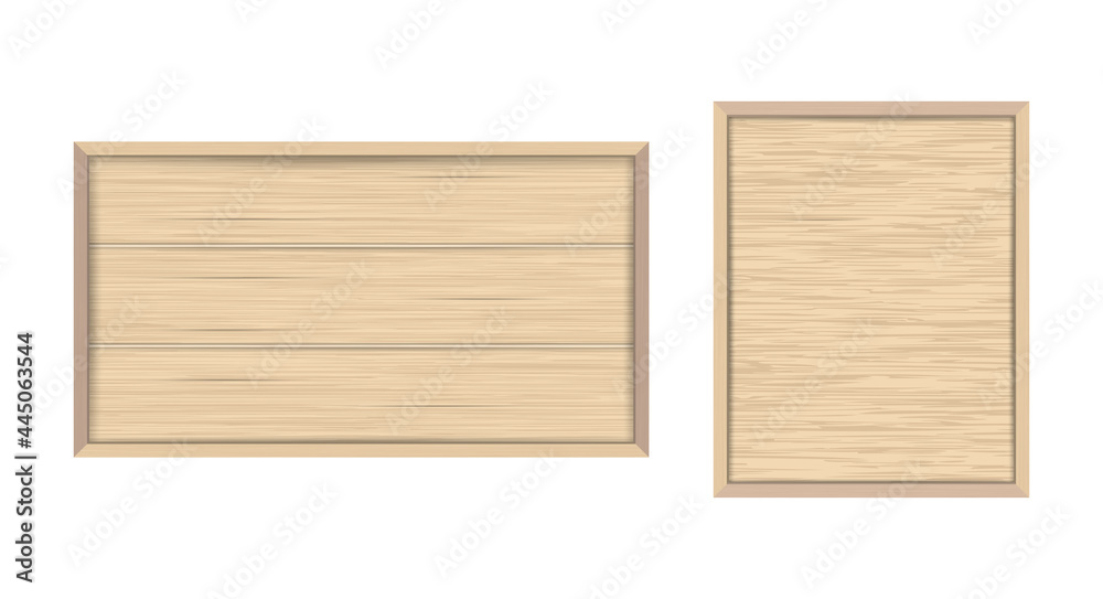 Wooden frame with plywood backdrop. Wooden planks built in a framed board. Empty text box or quote frame. Isolated vector illustration. Wooden frame with plywood backdrop. Wooden planks built in a framed board. Empty text box or quote frame. Isolated vector illustration.