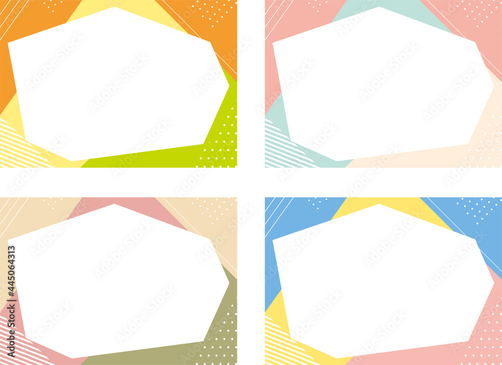 多角形フレーム爽やかな配色の幾何学背景セットstock Vector Adobe Stock