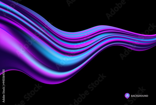 Abstract holographic silk background. Gradient neon background. Holographic foil trendy colorful design.