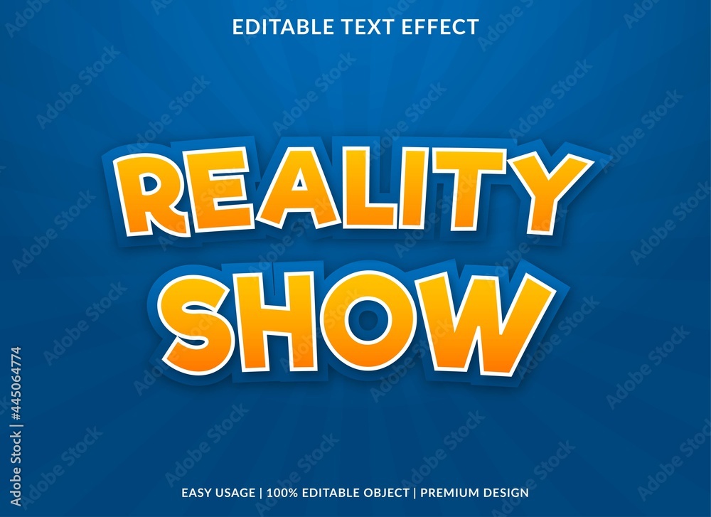reality show text effect template with bold and abstract style use for business brand and logo