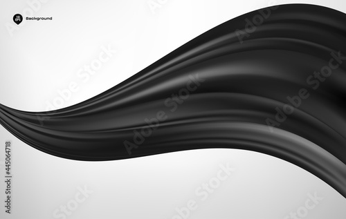 Abstract vector flying wave silk or satin fabric on white background for grand opening ceremony or other occasion